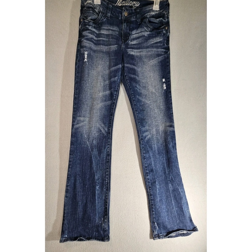Delias Mallory Womens Jeans Junior 9/10 Straight Mid Rise Blue denim Stretch W30